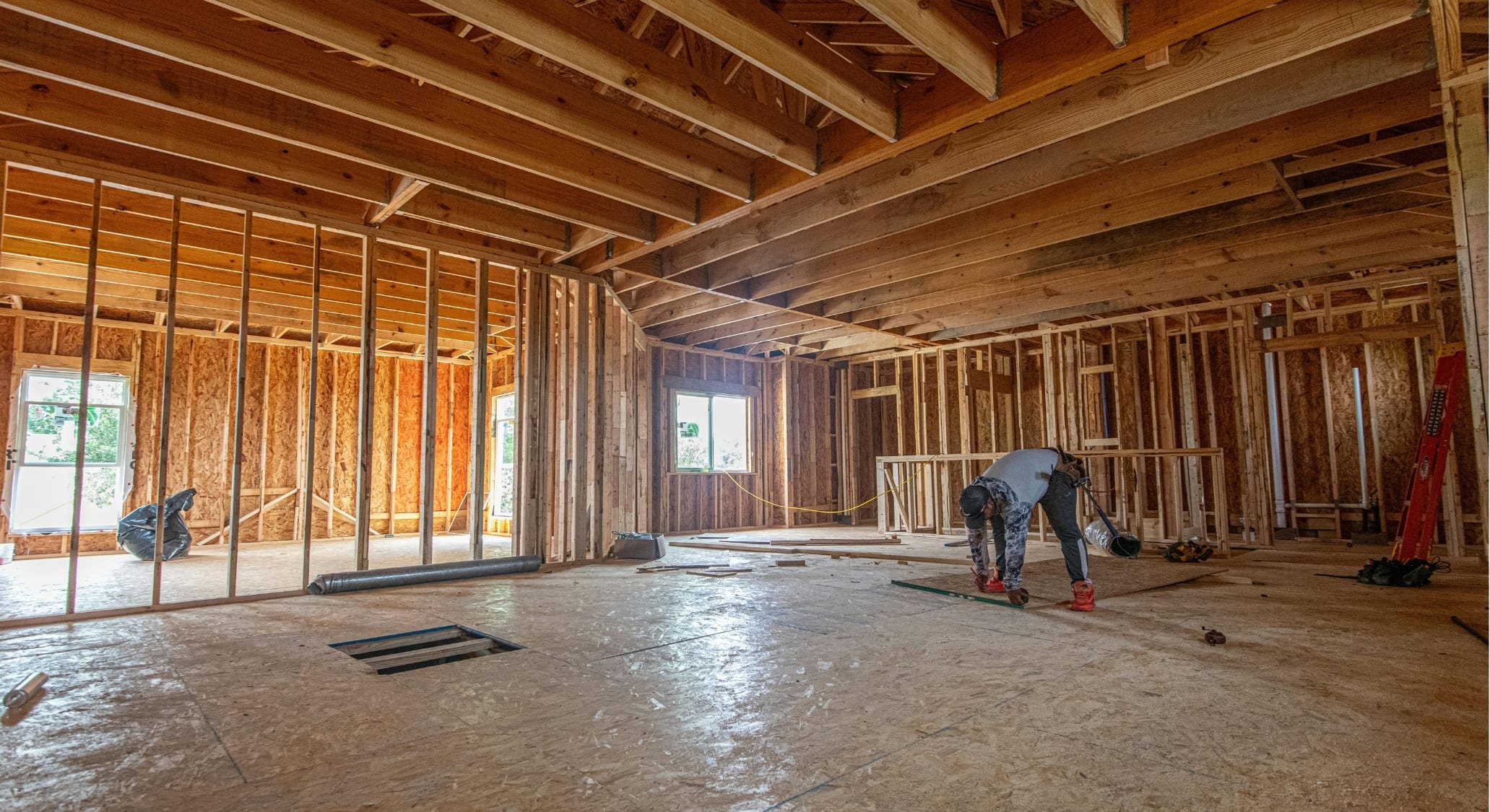 Custom home framing in progress — Build it new with Ty Simister Homes